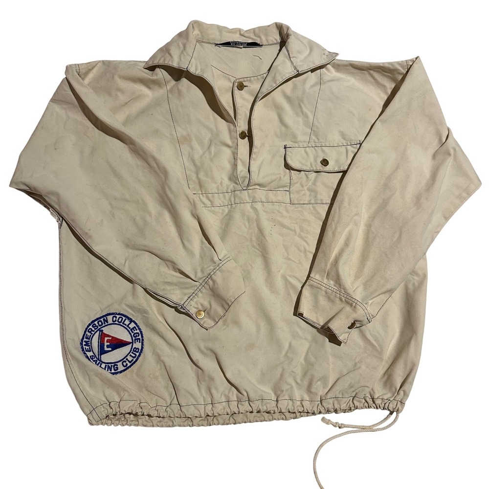 Vintage Sailor Jacket Mens M Emerson College Sailing Club Cotton Sweden Patch